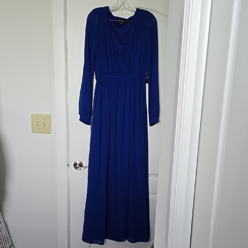 Lulus Elegant Blue Long Sleeve Dress M